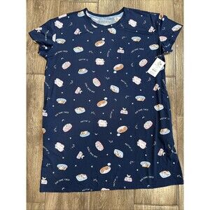 Dog Themed Women’s Sleep Shirt Short Sleeve Size L/Xl Blue New with Tags Cute